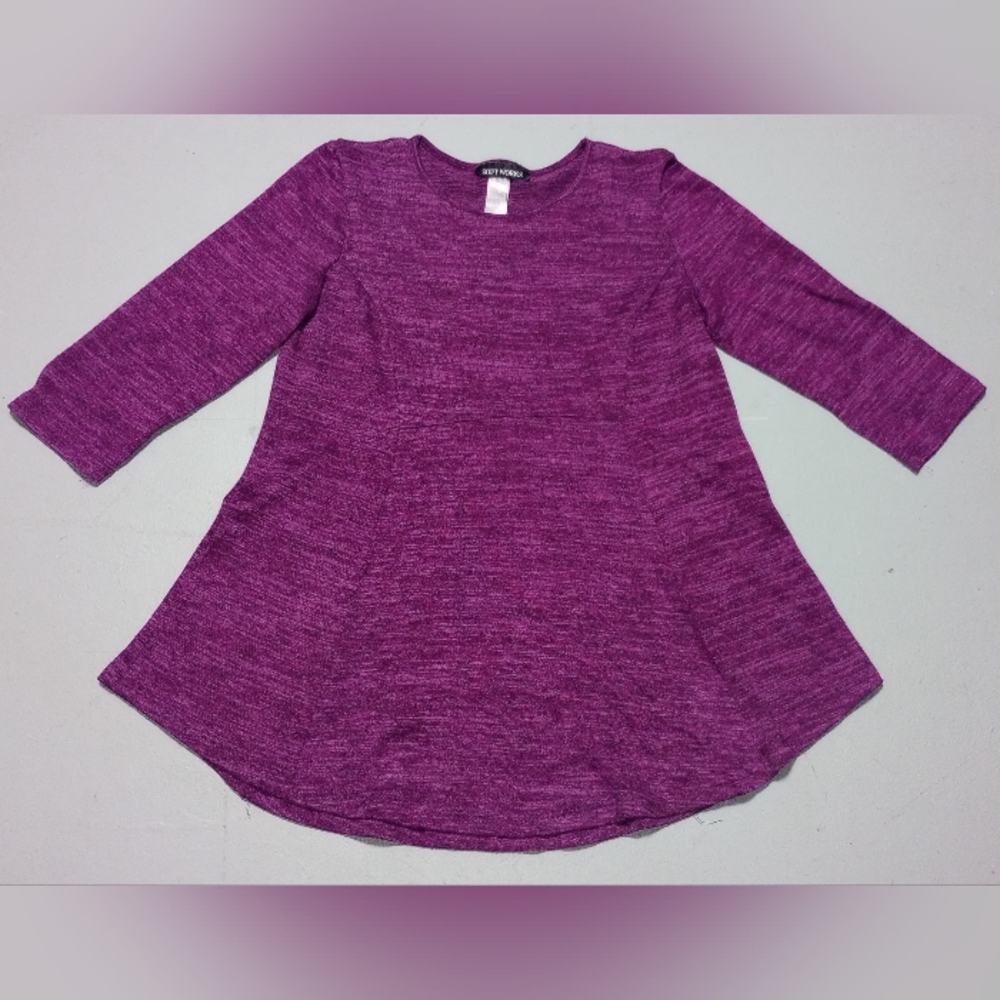 Purple Long Half Sleeve Top, Size M